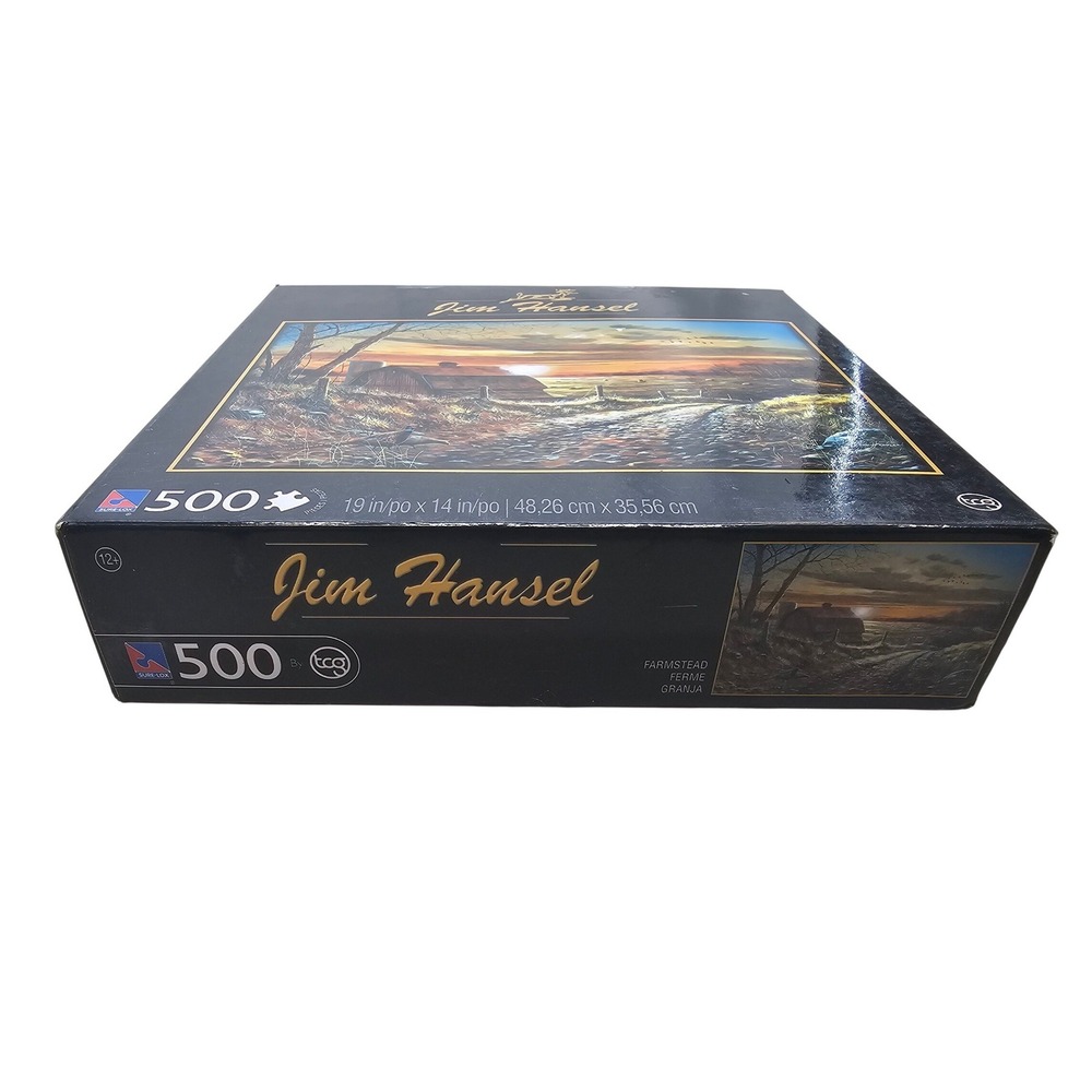 Jim Hansel Farmstead 500 Piece Jigsaw Puzzle TCG Sure-Lox 14236YT Sunset Barn - Picture 3 of 5